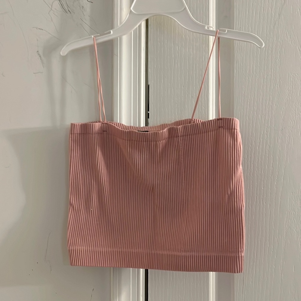 NWT ALYA Seamless tank top rose colored ribbed size large